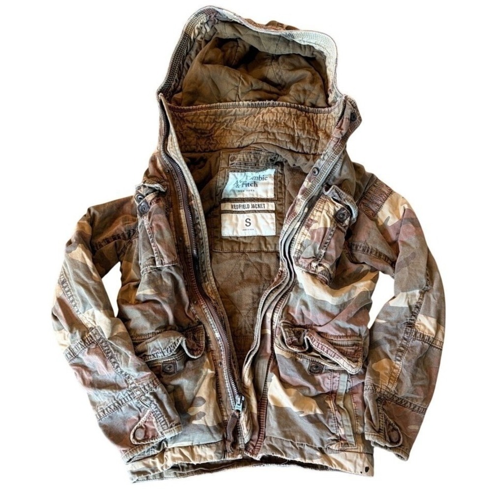 VTG Abercrombie & Fitch Redfield Military Camo Jacket Heavy Street Mens S Unisex